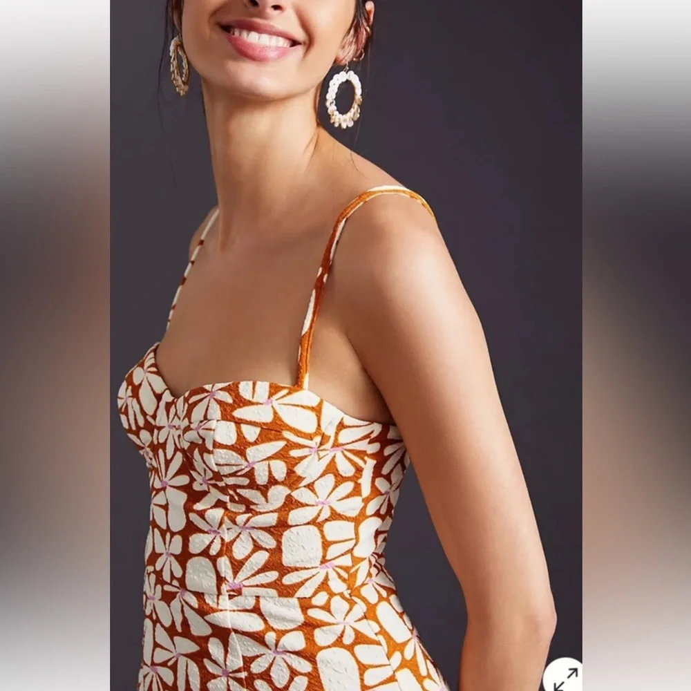 Hutch Floral Slim Midi Dress Anthropologie - Picture 3 of 4